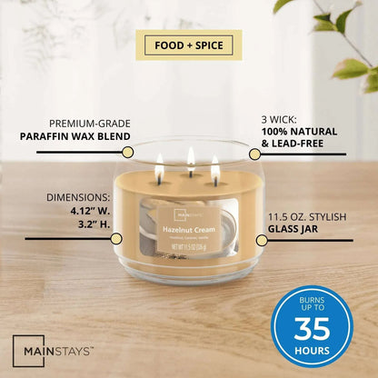 Mainstays 3-Wick Scented Glass Jar Candle, 11.5oz.