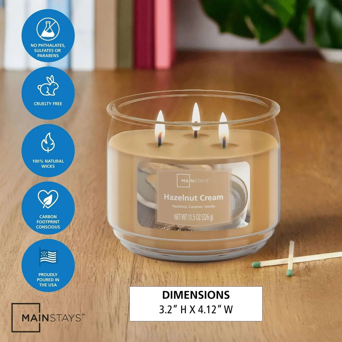 Mainstays 3-Wick Scented Glass Jar Candle, 11.5oz.