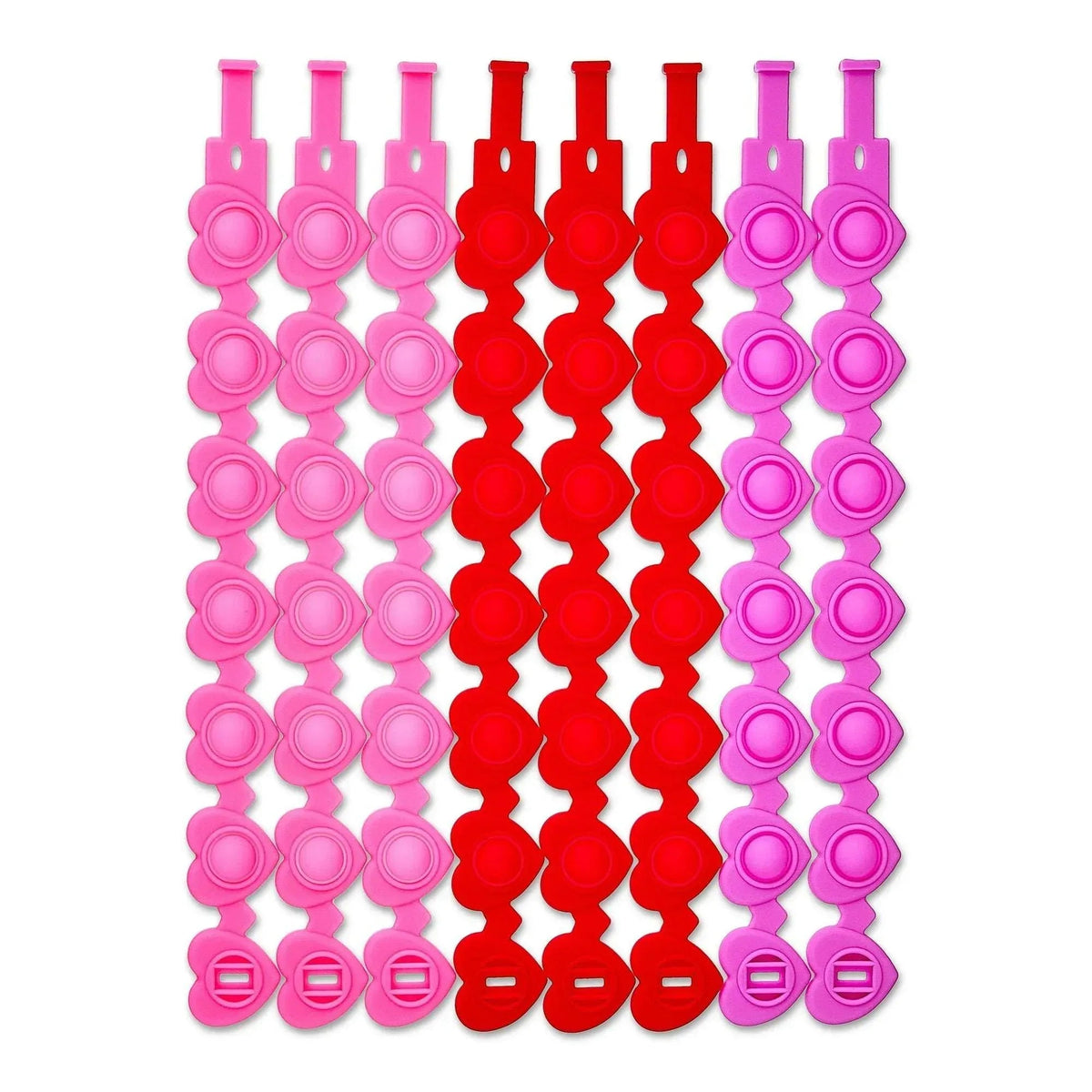 Heart Popper Bracelet Party Favors, Red and Pink, 8 Count, Valentine's Day by Way To Celebrate