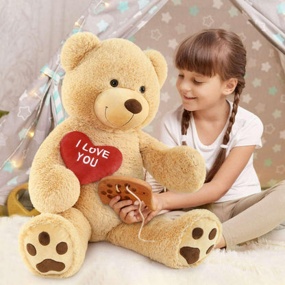Tezituor 36" Teddy Bear Stuffed Animal Giant Bear Plush with I Love You Heart Plush Toy