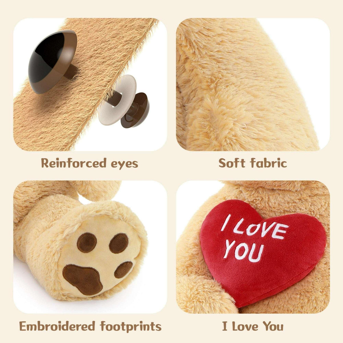 Tezituor 36" Teddy Bear Stuffed Animal Giant Bear Plush with I Love You Heart Plush Toy