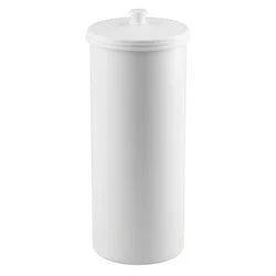 iDesign Toilet Paper Canister with Lid, Storage for 3 Rolls, 6.3'' x 15.5'', Matte Black