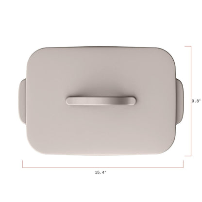 Beautiful 9”x13” Covered Stoneware Baking Dish, Porcini Taupe by Drew Barrymore