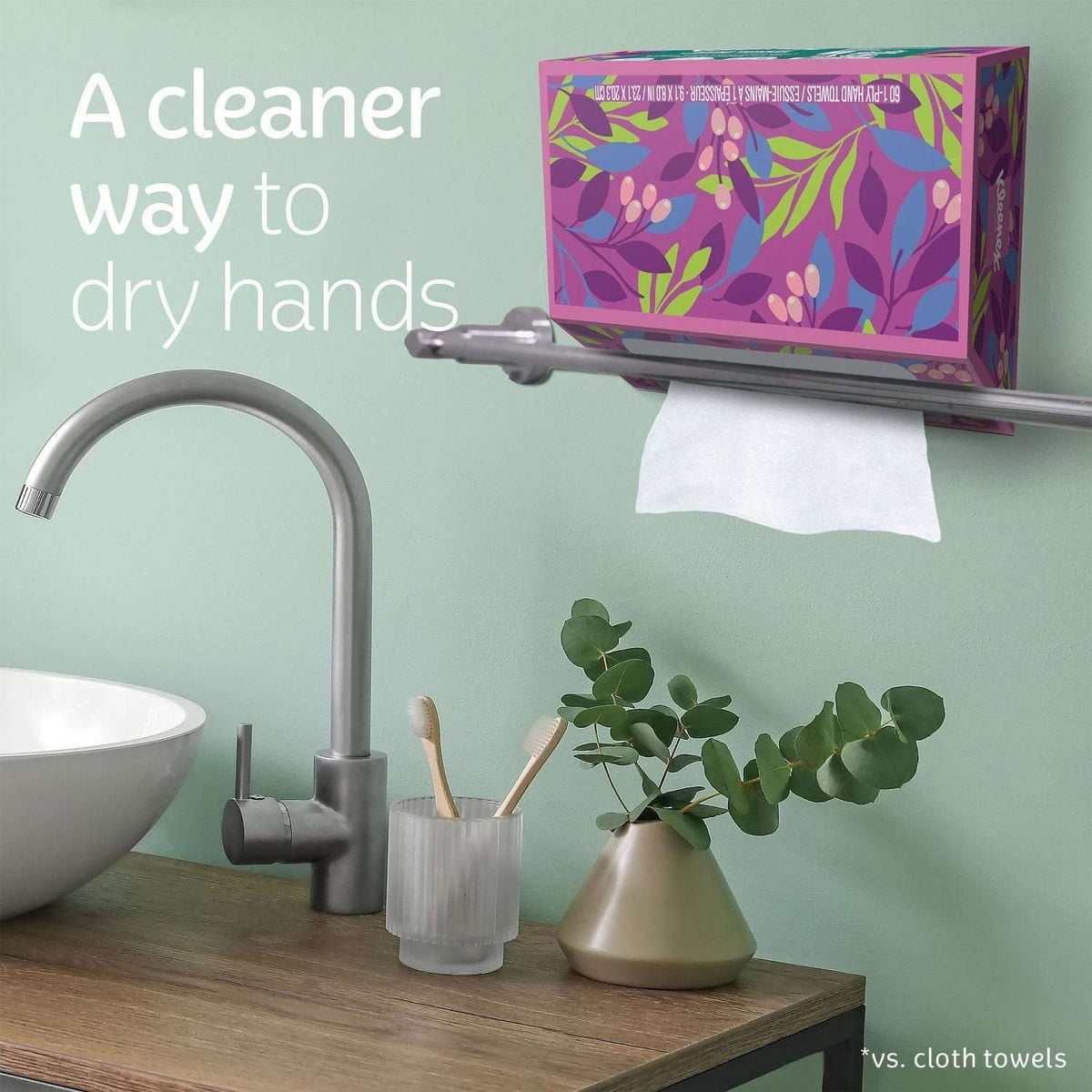 Kleenex Disposable Paper Hand Towels, 6 boxes, 60 towels/box
