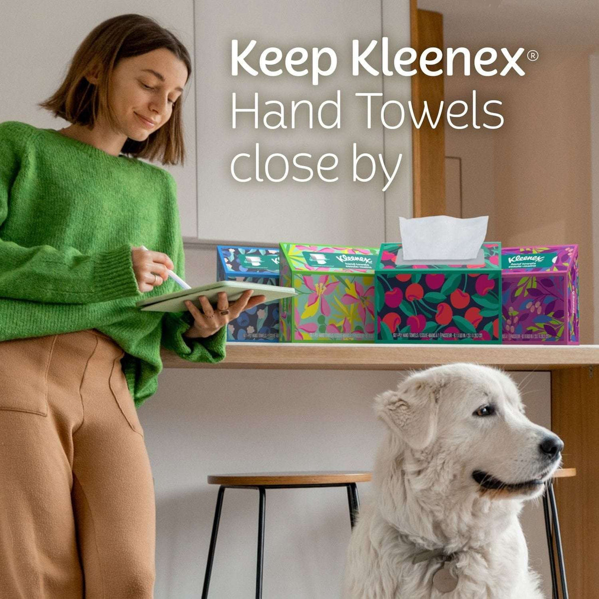 Kleenex Disposable Paper Hand Towels, 6 boxes, 60 towels/box