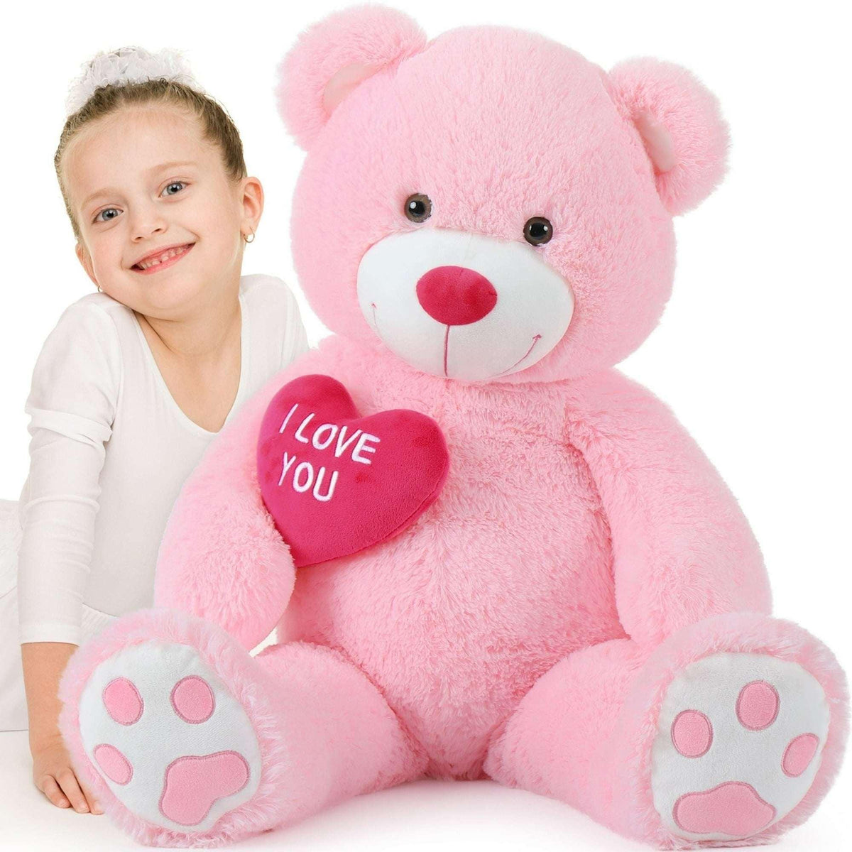 Tezituor 36" Teddy Bear Stuffed Animal Giant Bear Plush with I Love You Heart Plush Toy