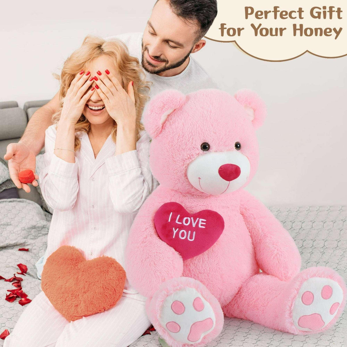 Tezituor 36" Teddy Bear Stuffed Animal Giant Bear Plush with I Love You Heart Plush Toy