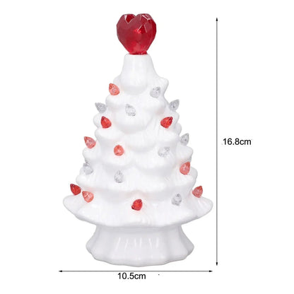 Danhjin Ceramic Valentine Tree LED Decor 6.3 in With Battery Case for Valentine's Day Home Decoration