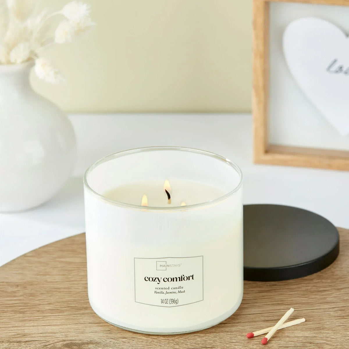Mainstays 3-Wick Textured Wrapped Cozy Comfort Scented Candle, 14 oz
