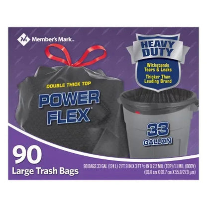 33-Gallon Power Flex Drawstring Trash Bags (90 Ct.)