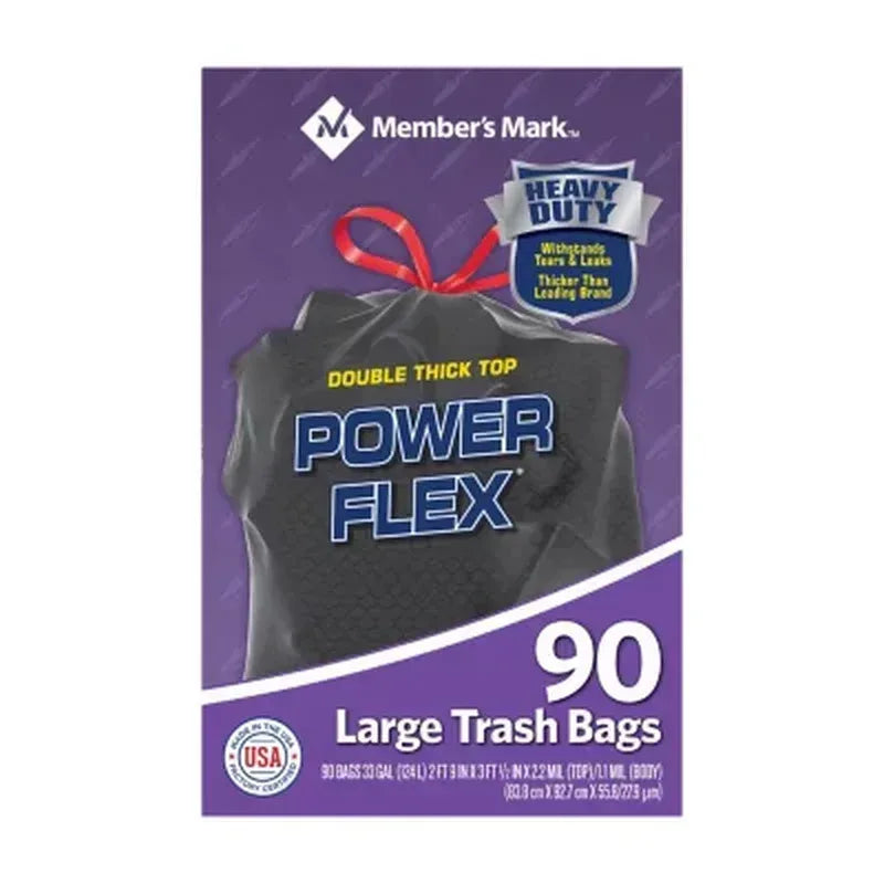 33-Gallon Power Flex Drawstring Trash Bags (90 Ct.)