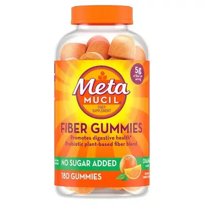 Metamucil Fiber Gummies, No Sugar Added, Orange Flavor (180 Ct.)