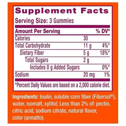 Metamucil Fiber Gummies, No Sugar Added, Orange Flavor (180 Ct.)