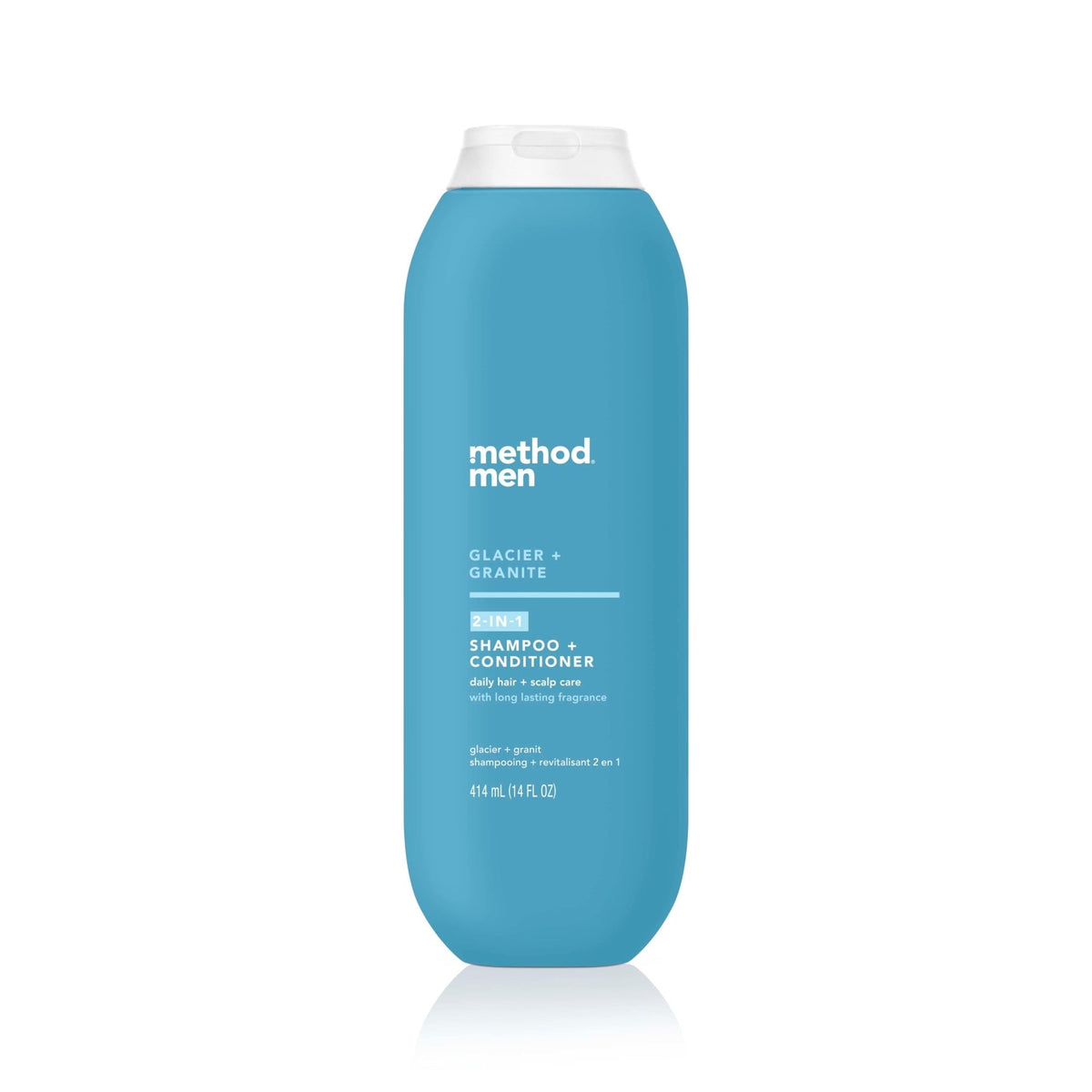 method Men 2-in-1 Shampoo and Conditioner, Glacier + Granite - Cleans and Conditions with Argan and Jojoba Oil - Made without Parabens - 14 fl oz  (PACK OF 3 )