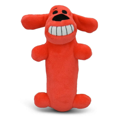 Multipet Smiling Loofa Plush Dog Toy with Squeaker, 6 inch