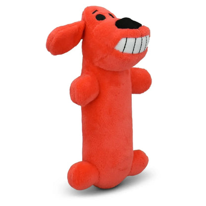 Multipet Smiling Loofa Plush Dog Toy with Squeaker, 6 inch