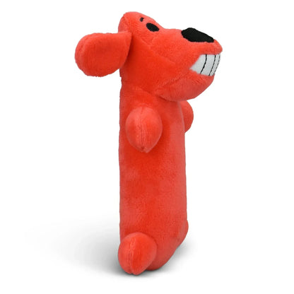 Multipet Smiling Loofa Plush Dog Toy with Squeaker, 6 inch