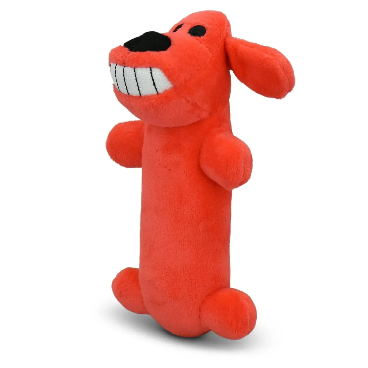 Multipet Smiling Loofa Plush Dog Toy with Squeaker, 6 inch