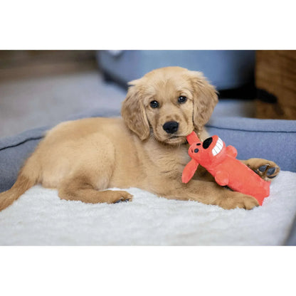 Multipet Smiling Loofa Plush Dog Toy with Squeaker, 6 inch