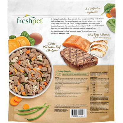 Freshpet Fresh Dog Food, Multi-Protein Recipe, Freshly Roasted Meals, 3 lb.