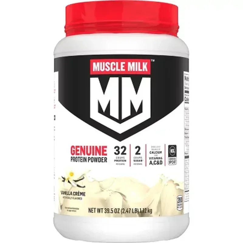 Muscle Milk Genuine 32G Whey Protein Powder, Vanilla Cream (2.47 Lbs.)