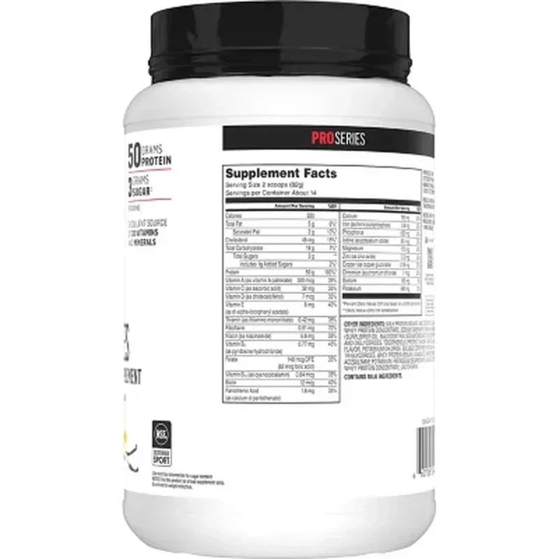 Muscle Milk Pro Series 50G Whey Protein Powder, Intense Vanilla (2.54 Lbs.)