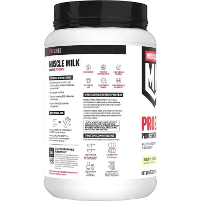Muscle Milk Pro Series 50G Whey Protein Powder, Intense Vanilla (2.54 Lbs.)