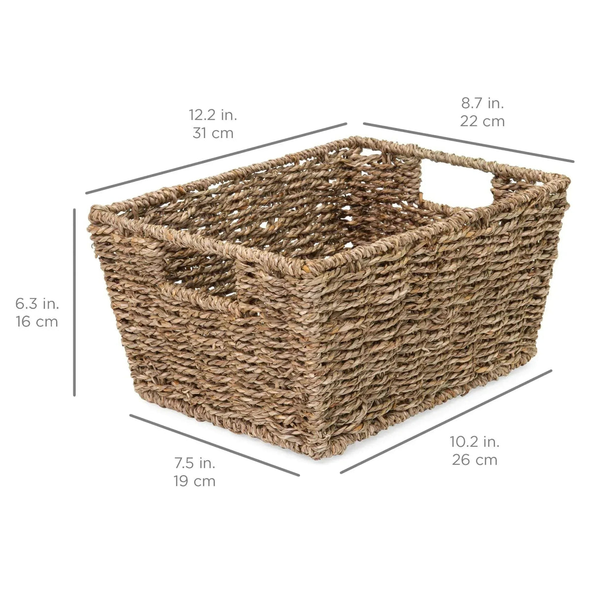 Best Choice Products Set of 4 Multipurpose Stackable Seagrass Laundry Organizer Tote Baskets w/ Insert Handles