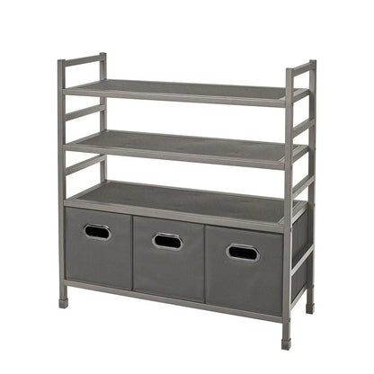 neatfreak 4-Tier Stackable Metal Storage Rack with Fabric Bins