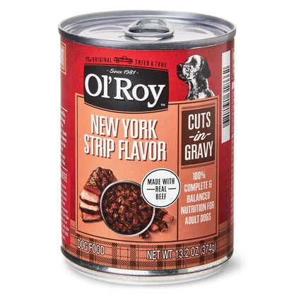 Ol' Roy New York Strip Flavor Cuts in Gravy Wet Dog Food, 13.2 oz Can