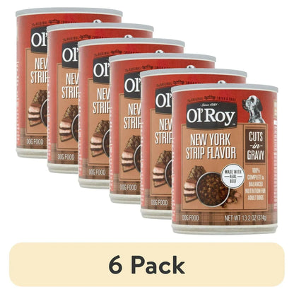 Ol' Roy New York Strip Flavor Cuts in Gravy Wet Dog Food, 13.2 oz Can