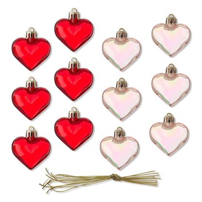 Heart Ornament Decorations, Red and Iridescent, 12 Count, Valentine's Day by Way To Celebrate