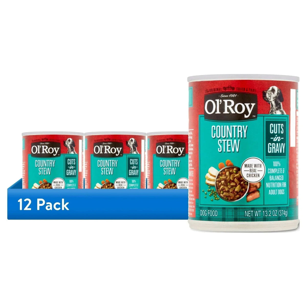 Ol' Roy Chicken Flavor Stew Wet Dog Food for Adult, 13.2 oz. Can
