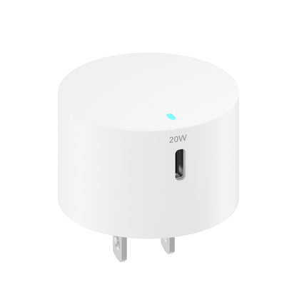 onn 20W Single USB-C Port Wall Charger, Fast Charging, USB-IF Certified, Foldable Plug, White - Compatible with iPhone 17/16/15 Series, Samsung Galaxy, Note, Pixel Devices iPad Pro, & More