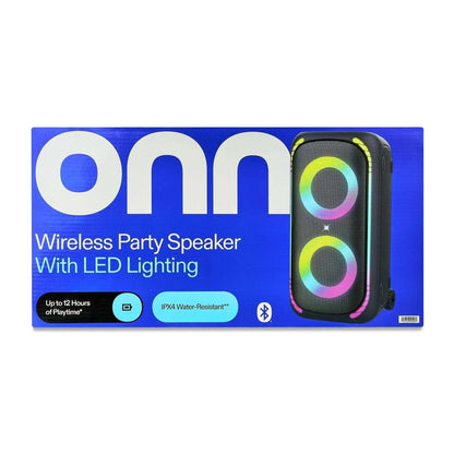 onn. Large Party Speaker Gen 2 with LED Lighting