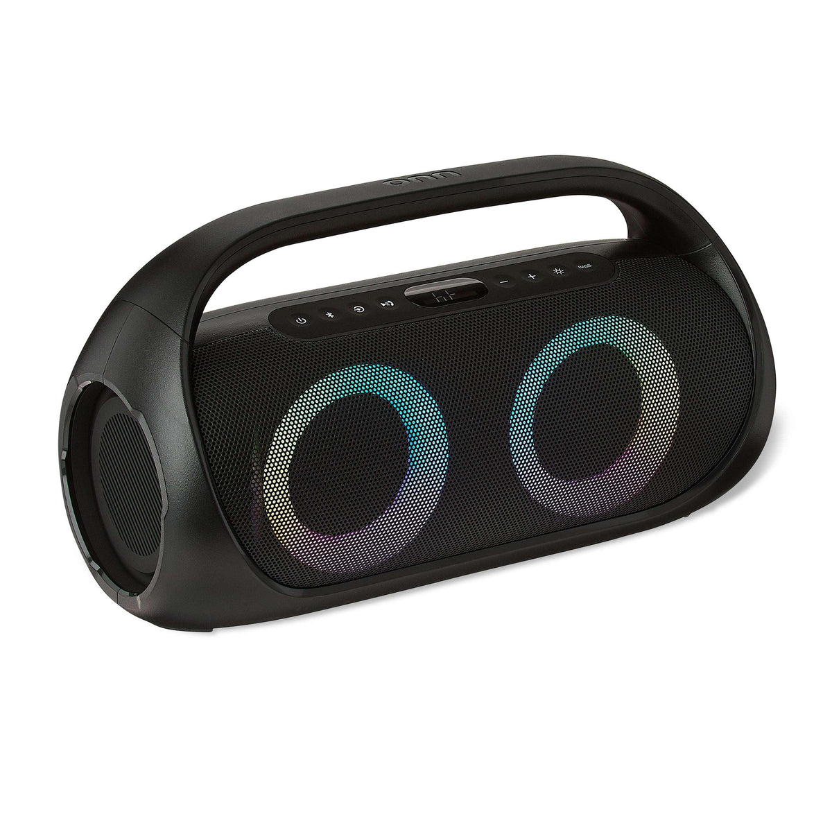 onn Portable FM Boombox with LED Lighting