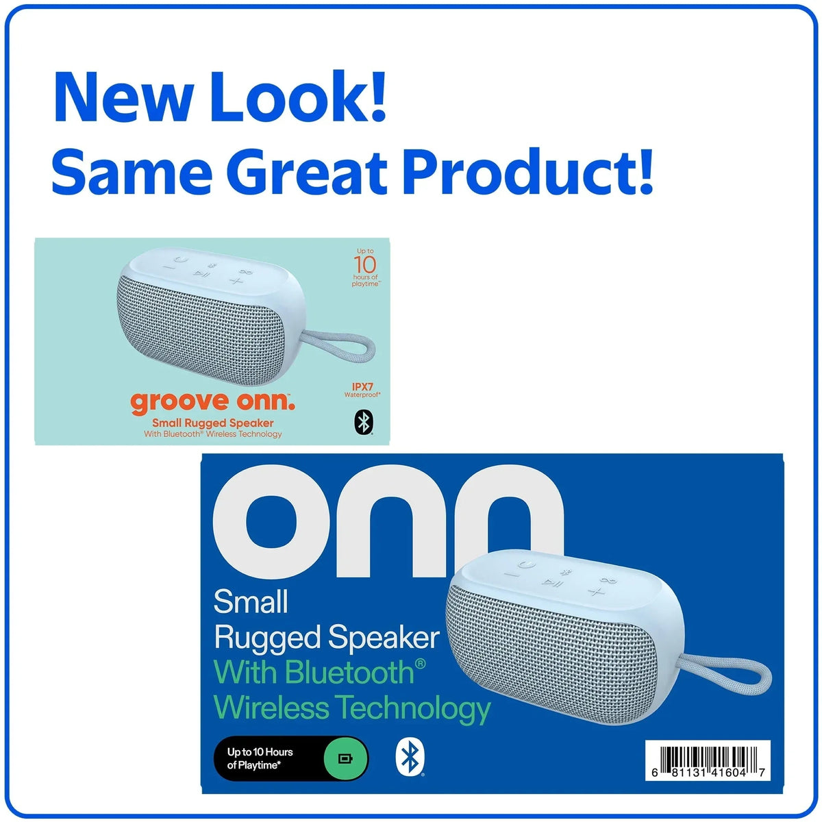 onn Small Rugged Speaker with Bluetooth Wireless Technology