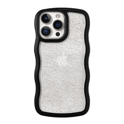 onn Wavy Grip Phone Case for iPhone 14 Pro Max / iPhone 13 Pro Max / iPhone 12 Pro Max - Black/Gold Glitter