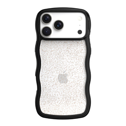 onn Wavy Grip Phone Case for iPhone Air - Black/Gold Glitter