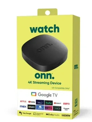 onn 4K Streaming Device, Google TV - Fast Streaming, Ultra HD, 8GB Storage, 2GB RAM
