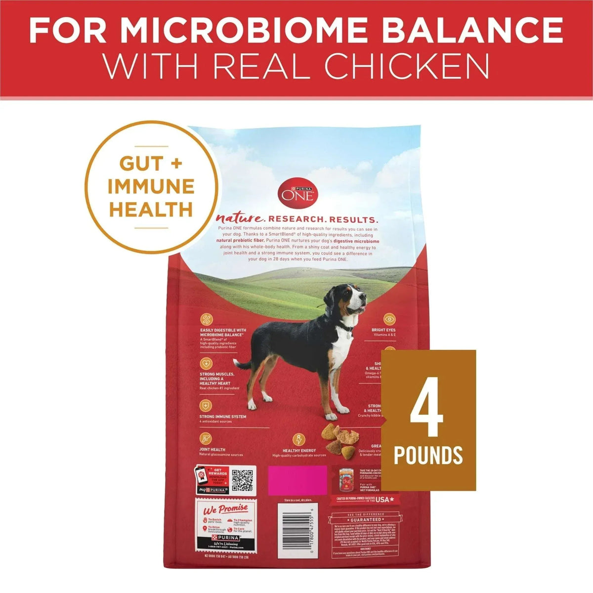 Purina One Dry Dog Food for Adult Dogs High Protein, Real Chicken & Rice