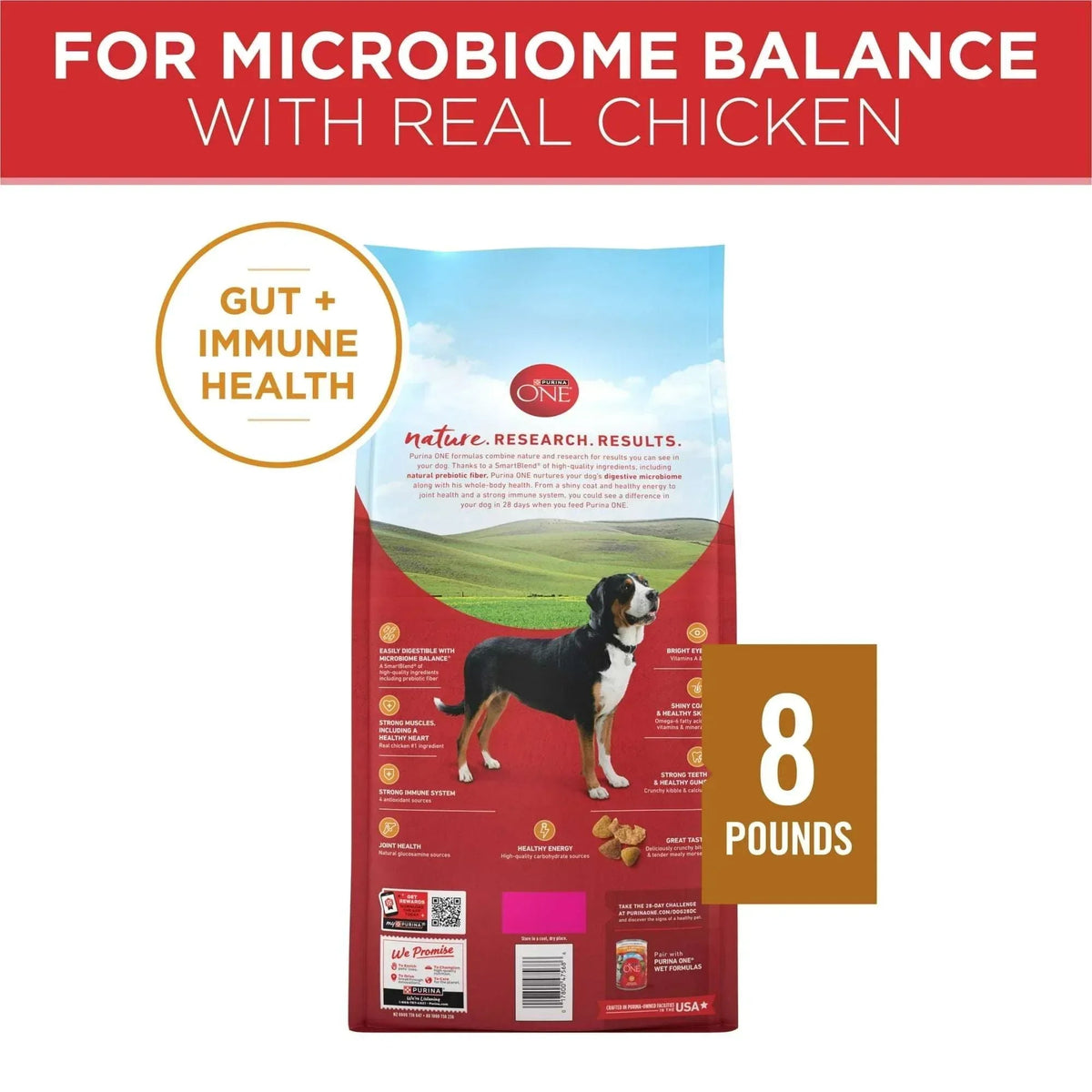 Purina One Dry Dog Food for Adult Dogs High Protein, Real Chicken & Rice