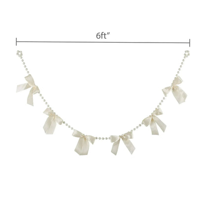 Pearls and Bows Beaded Garland, Cream, 6', Easter by Way To Celebrate