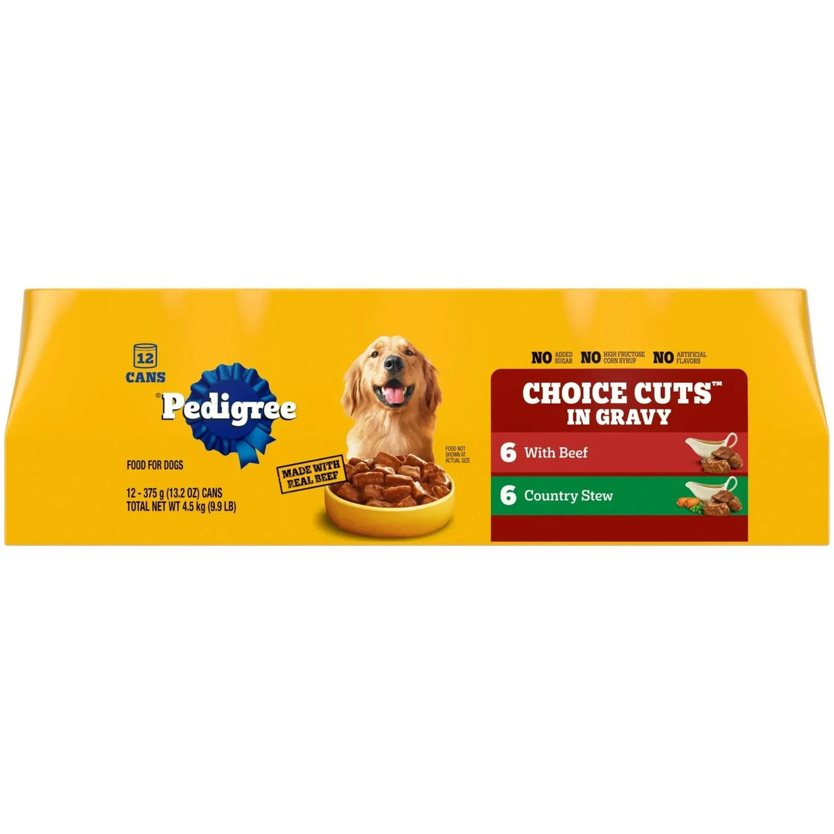 Pedigree Choice Cuts In Gravy Adult Soft Wet Dog Food With Beef Multipack, 13.2 oz Cans 12 Pack