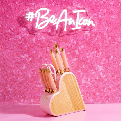 Paris Hilton 10-Piece Heart-Shaped Stainless Steel Knife Block Set