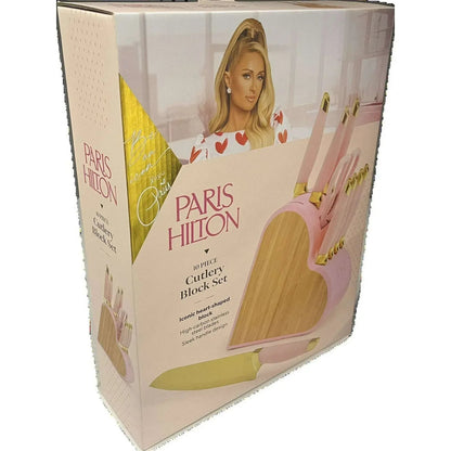 Paris Hilton 10-Piece Heart-Shaped Stainless Steel Knife Block Set