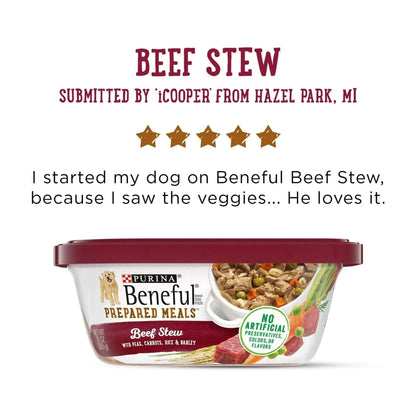 Purina Beneful Dog Food Freshly Prepared Meals, Dog Food Fresh, High Protein Wet Dog Food, Beef Stew