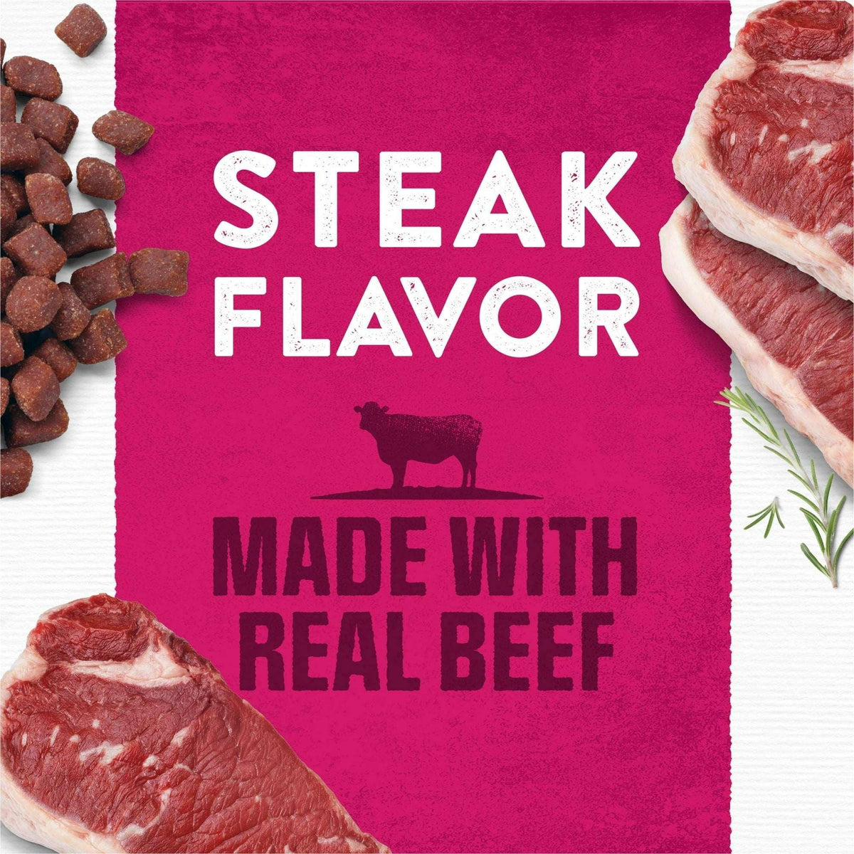 Purina Moist & Meaty Dry Dog Food, High Protein Steak Flavor with Real Beef, 6 oz Per Pouches