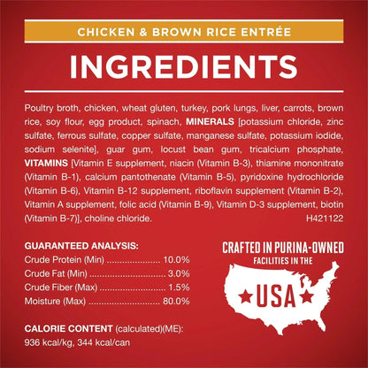 Purina ONE Tender Cuts in Gravy Chicken and Brown Rice, and Beef and Barley Entrees Wet Dog Food Variety Pack, 13 oz Cans (6 Pack)