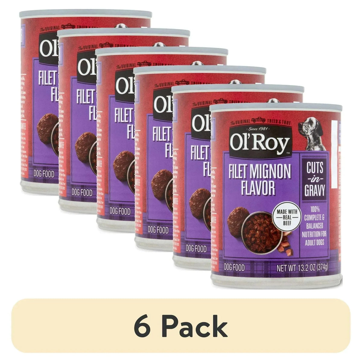 Ol' Roy Filet Mignon Flavor Cuts in Gravy, 13.2 oz Can